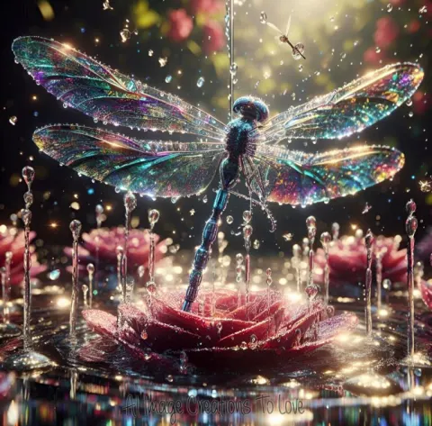 Prism Macro Dragonfly Fountain