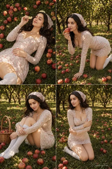 Apple Orchard Girl Collage Portrait