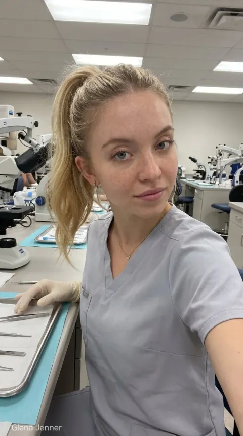 Confident Medical Professional Selfie in Clinical Lab