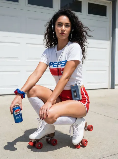 Retro Pepsi Roller Skating Girl