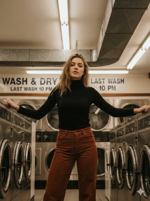 Laundromat Editorial Portrait