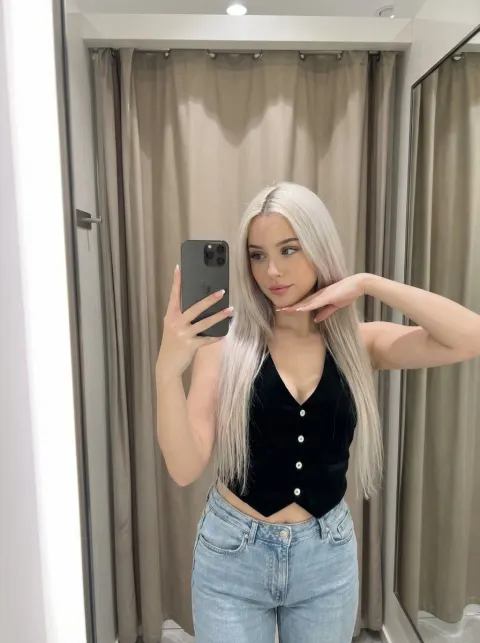 Stylish Fitting Room Mirror Selfie