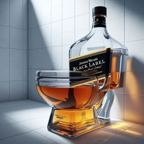 Johnnie Walker Whiskey Bottle Toilet