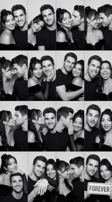 Romantic Black and White Couple Photobooth