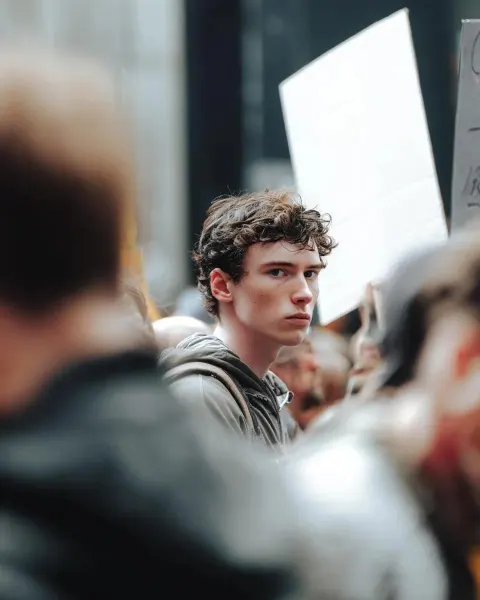 Lone Protester Portrait