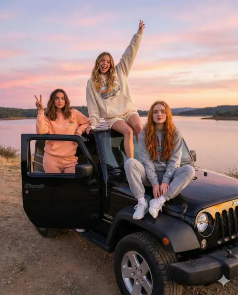 Sunset Jeep Road Trip Vibes