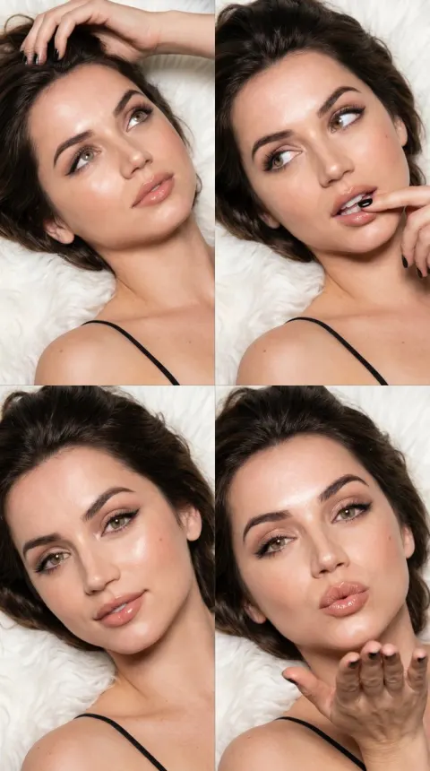Beauty Editorial Four-Panel Portrait