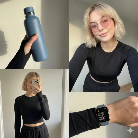 Morning Fitness Lifestyle Four Grid