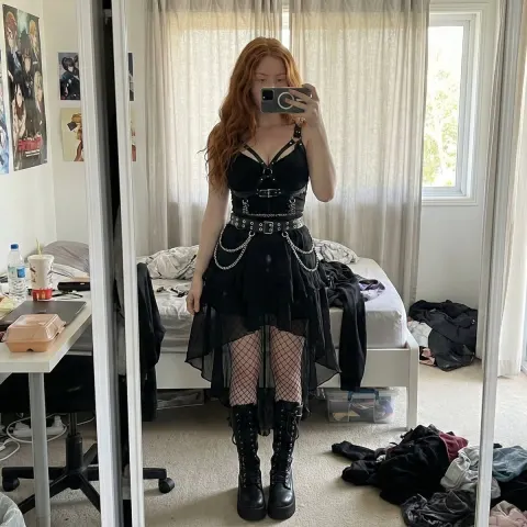 Gothic Girl Mirror Selfie