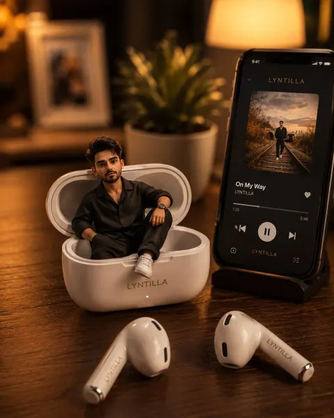Mini Character in Earbuds Case Ad