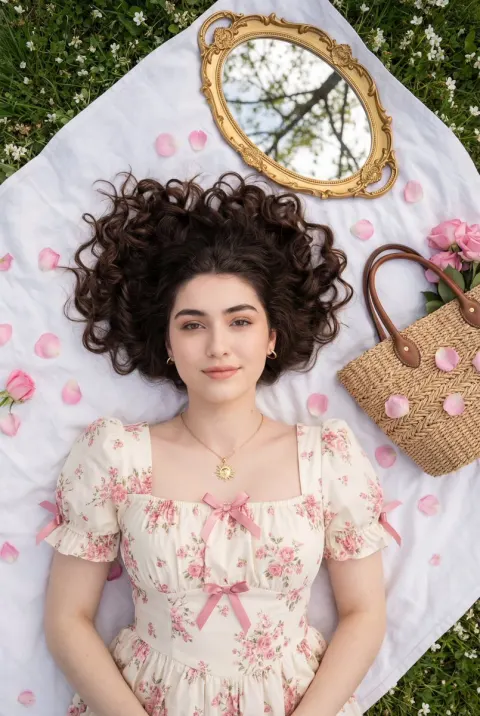 Top-Down Garden Romance Portrait