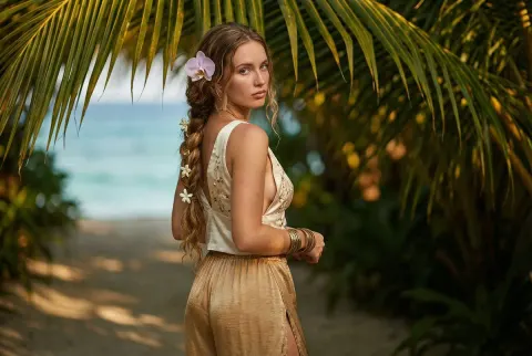 Tropical Portrait Face-Preserved Edit
