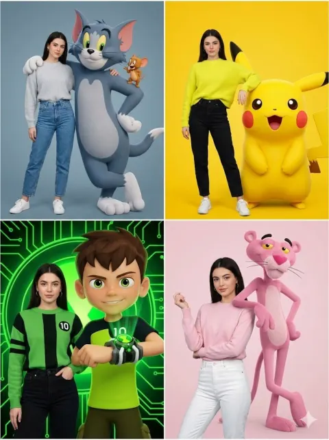 Giant 3D Cartoon Fashion Photoshoot