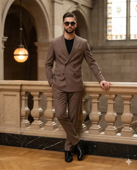 Mocha Suit Men Fashion Editorial