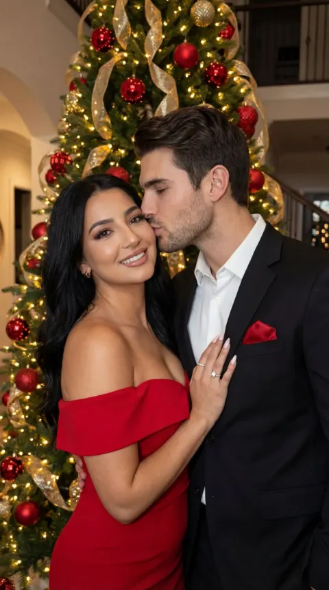 Luxury Holiday Couple Kiss