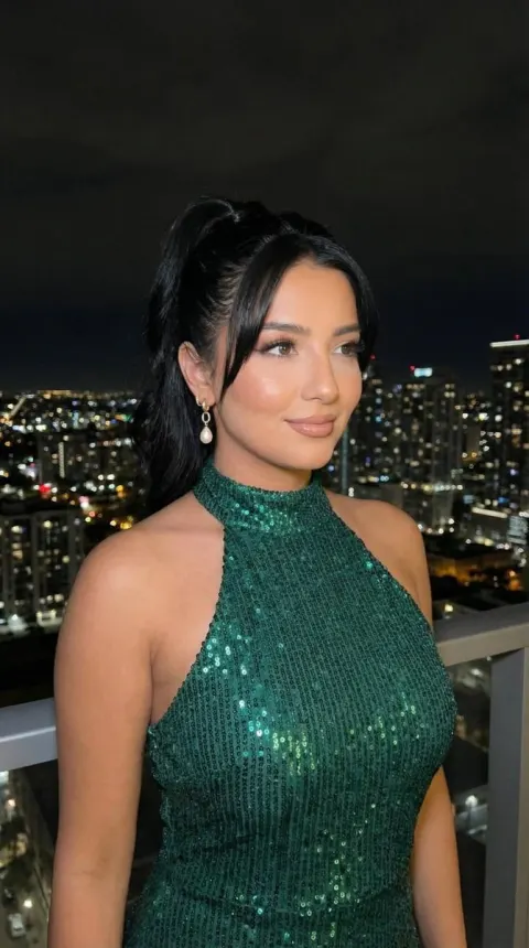 Emerald Night Balcony Portrait