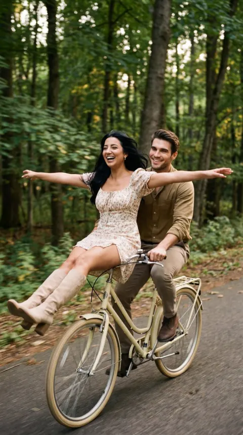 Vintage Bicycle Romance Forest