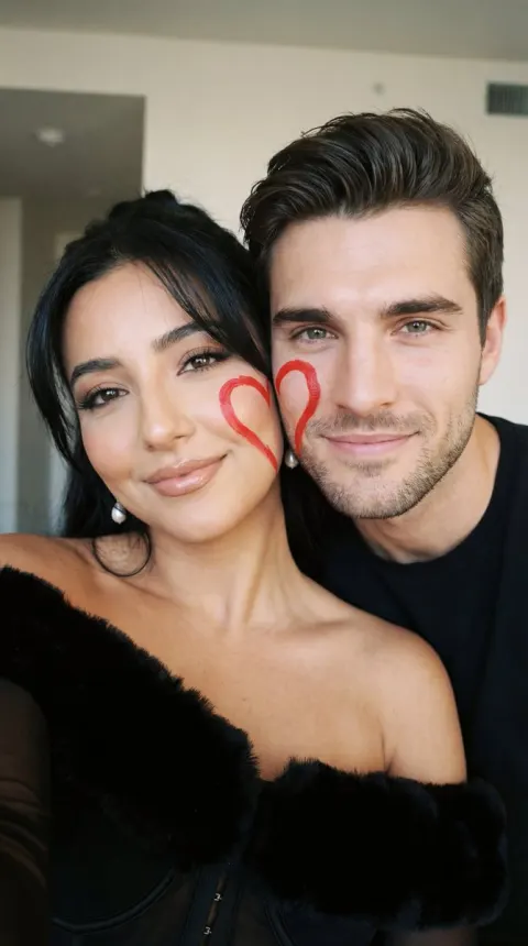 Couple Heart Cheek Selfie