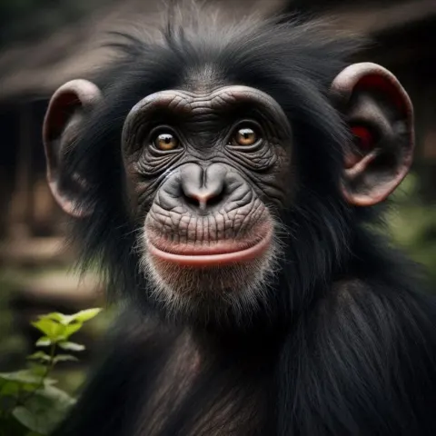 High-Definition Portrait of a Chimpanzee
