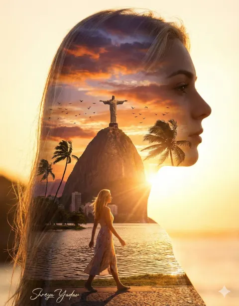 Rio Sunset Double Exposure
