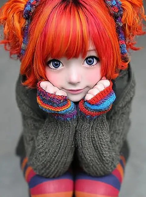 Whimsical Kawaii Doll Portrait