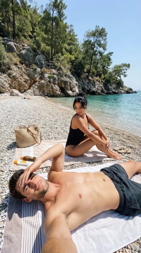 Couple Sunbathing at Gökova Bay
