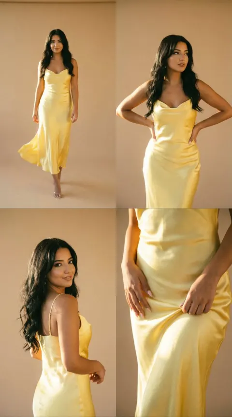 Golden Hour Satin Editorial Collage