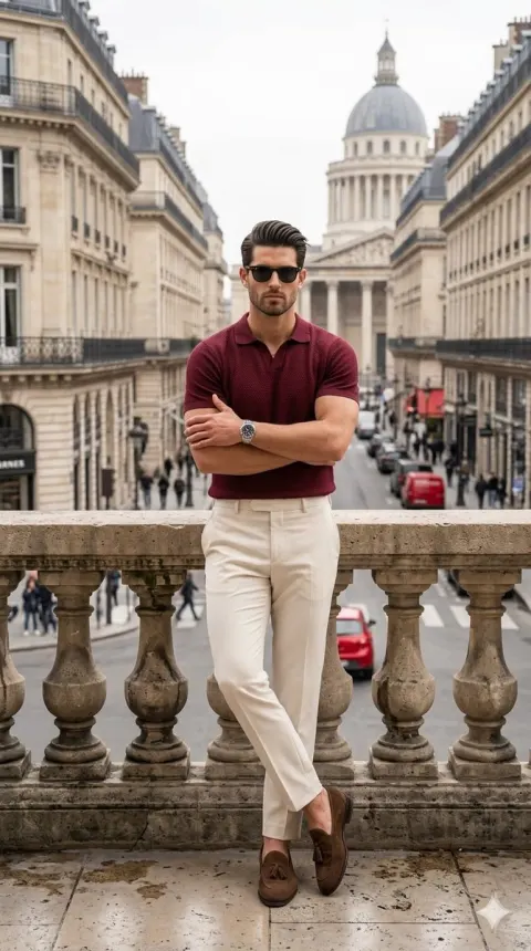 Sophisticated Male Model in Paris