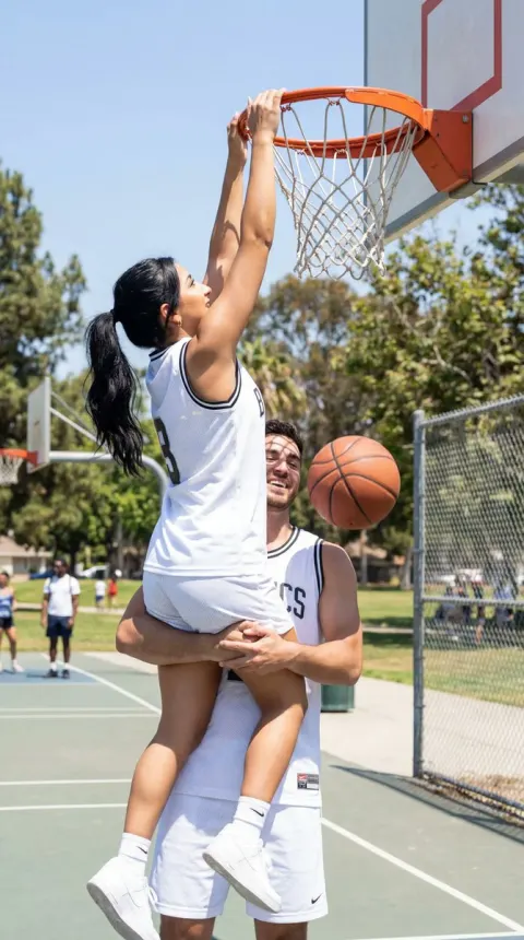 Couple Basketball Dunk Assist