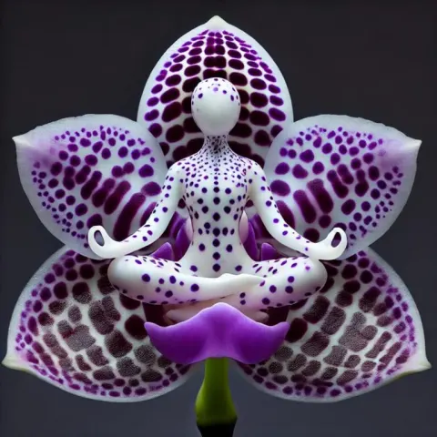 Orchid Flower in Meditative Human Pose