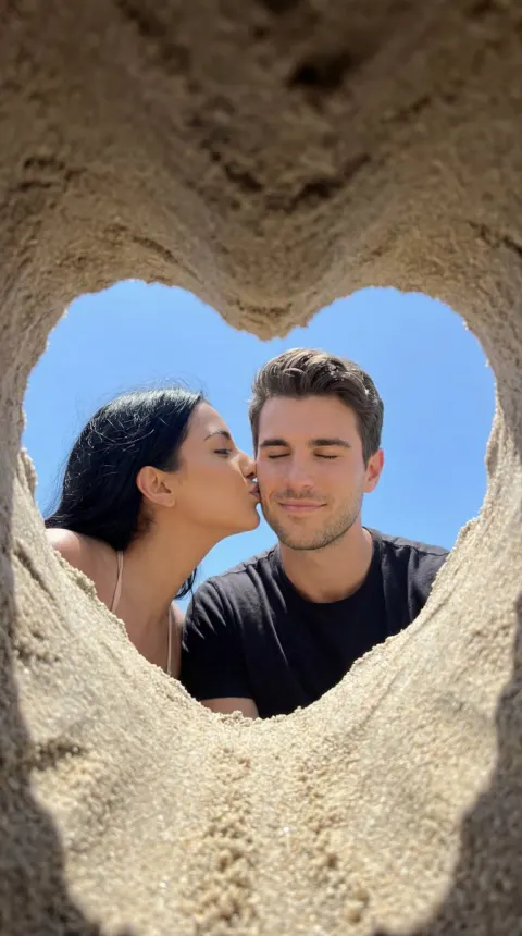 Heart Sand Frame Beach Romance