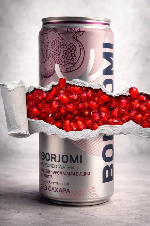 Borjomi Pomegranate Can Cutaway