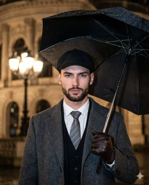 Rainy Night Gentleman Portrait