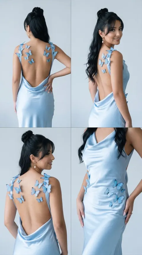 Butterfly Satin Couture Editorial