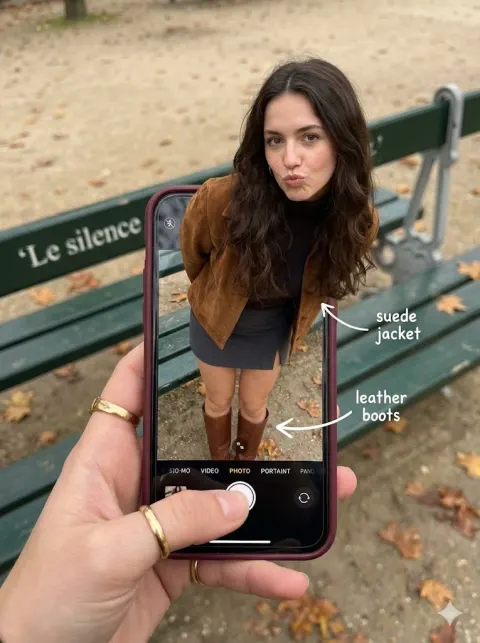 Woman Stepping Out Of Smartphone Illusion