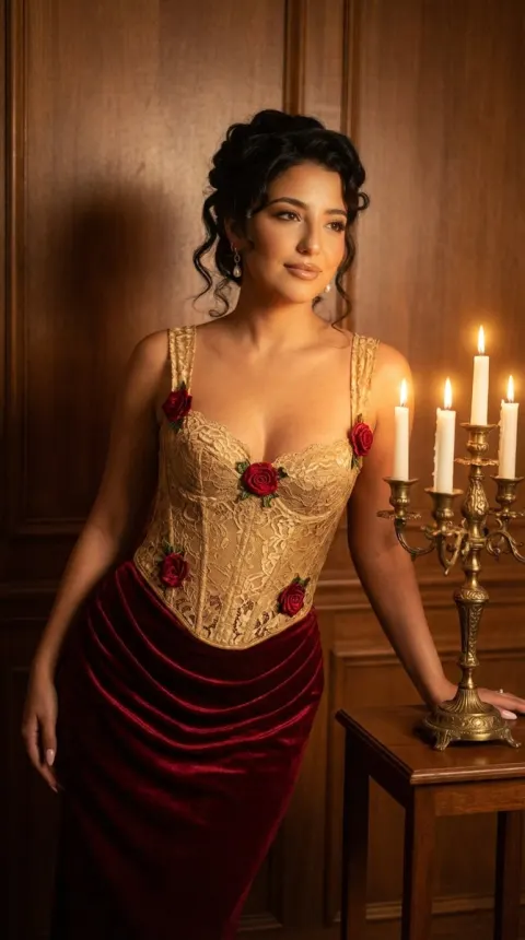 Vintage Candlelit Portrait