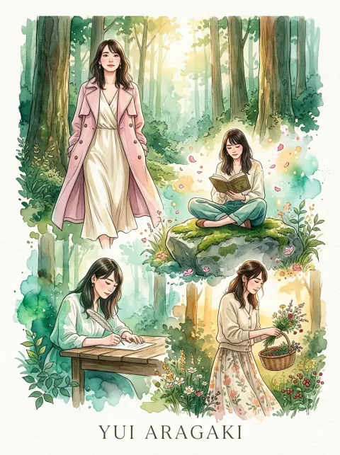 Whimsical Watercolor Forest Portrait