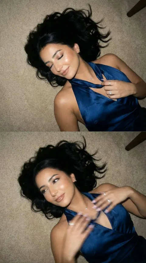 Blue Satin Flash Diptych Editorial