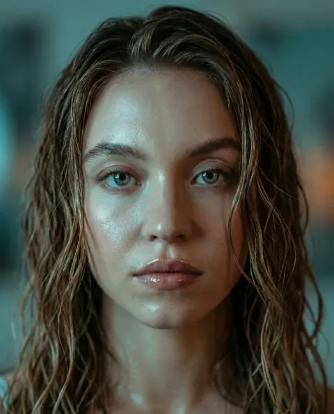 Cyan Gaze Portrait