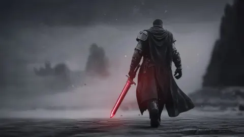 Cyberpunk Teutonic Knight Greatsword Walk