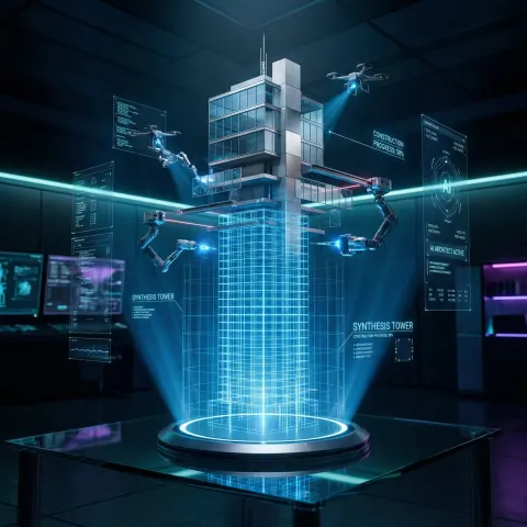 Holographic Burj Khalifa AI Construction