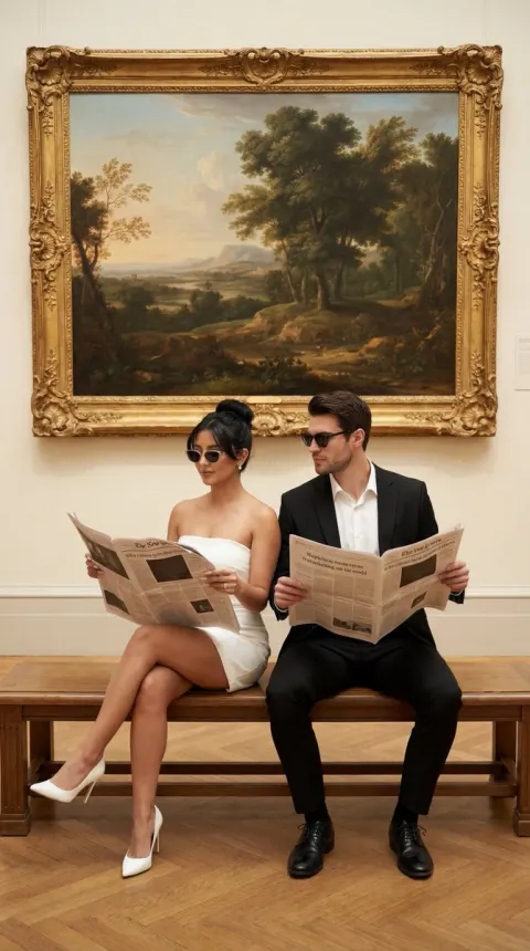 Luxury Museum Couple Fashion Editorial