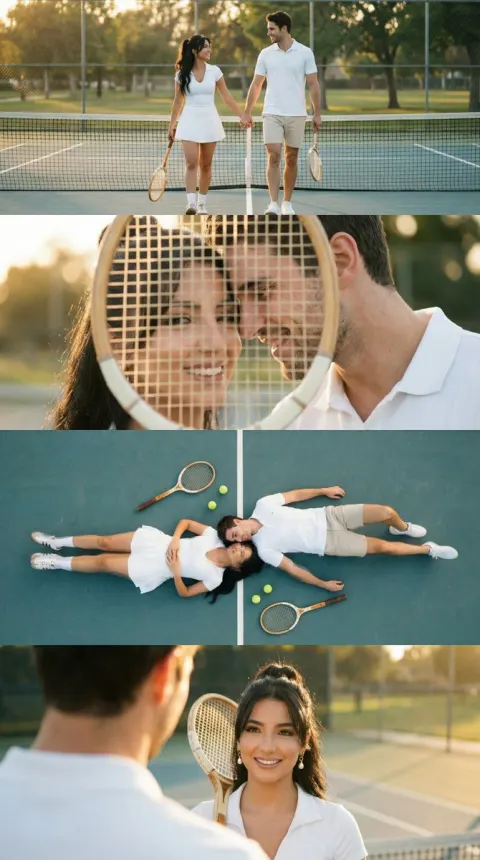 Tennis Couple Golden Hour Storyboard