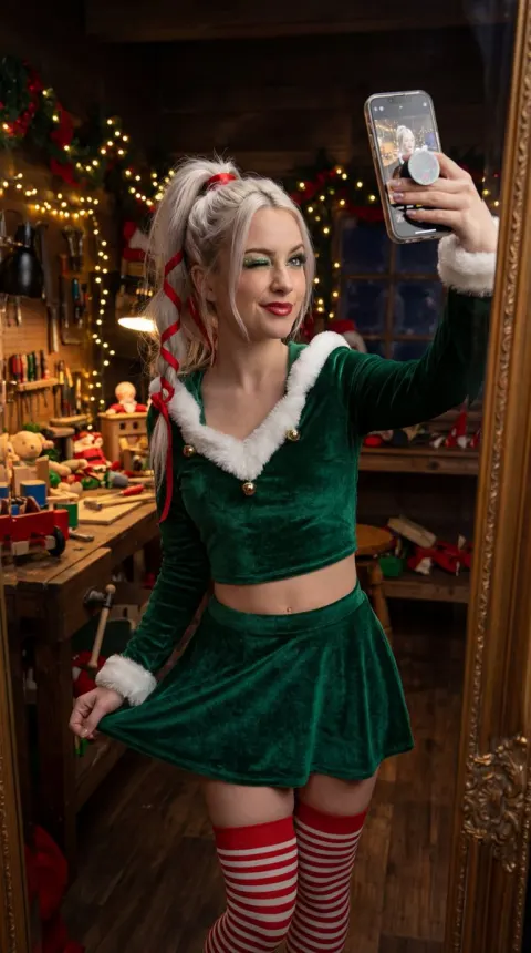 Naughty Elf Mirror Selfie