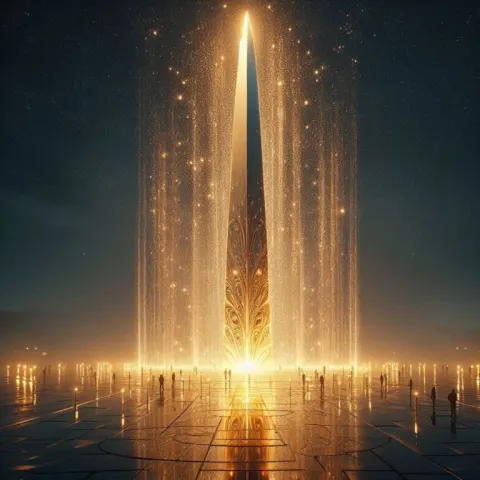Stunning Obelisk with Shimmering Lighting