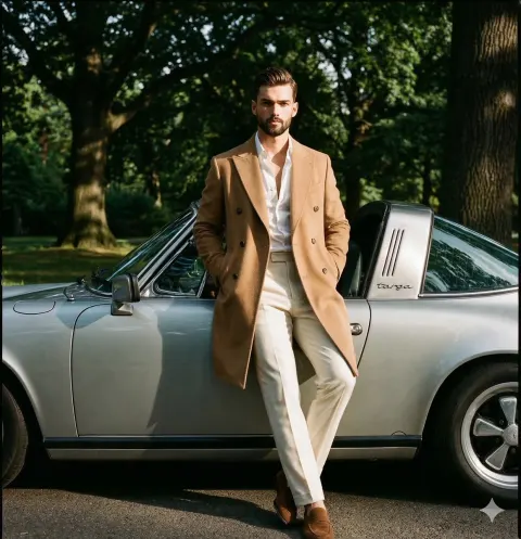 Gentleman with Vintage Porsche Targa