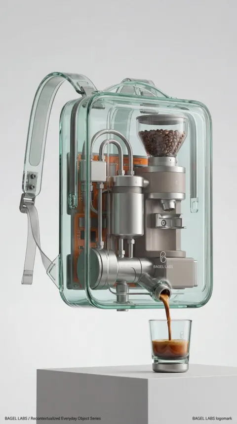 Transparent Glass Espresso Backpack