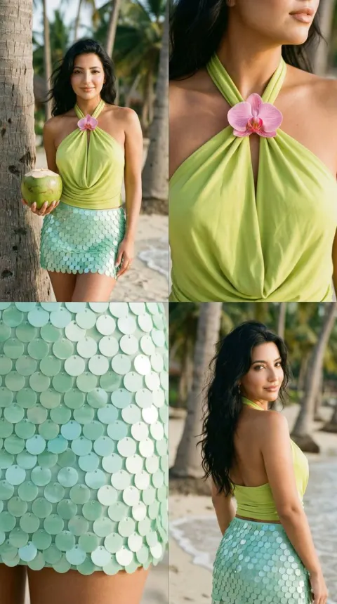 Tropical Fashion Editorial Collage