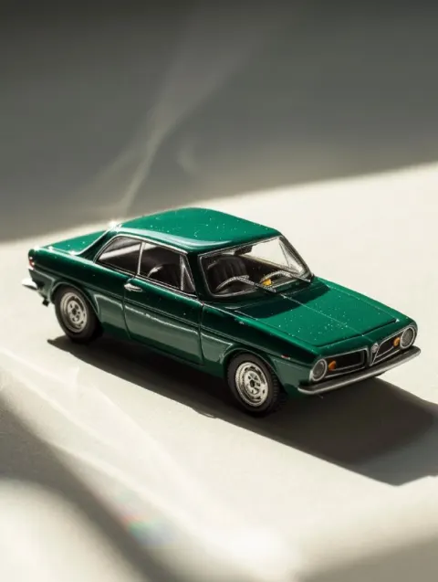 Half-Dark Green Alfa Romeo Toy Car
