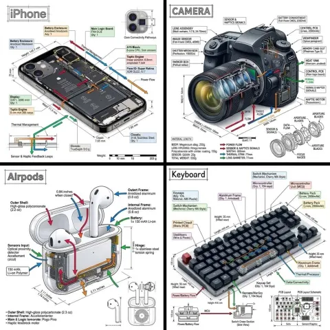 Precision Engineering Exploded View Infographic